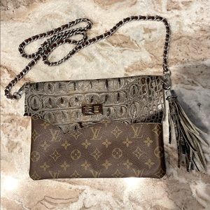Custom cross body with Louis Vuitton